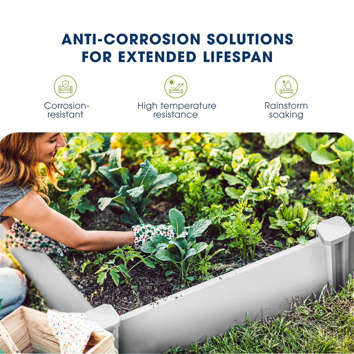 PASAMIC Durable Vinyl Raised Garden Bed, 6x3x1ft Raised Bed for Gardening, Planter Box with Open Bottom, Raised Garden Bed Outdoor, DIY Above Ground Garden Bed for Fruit, Vegetables, Herbs PASAMIC