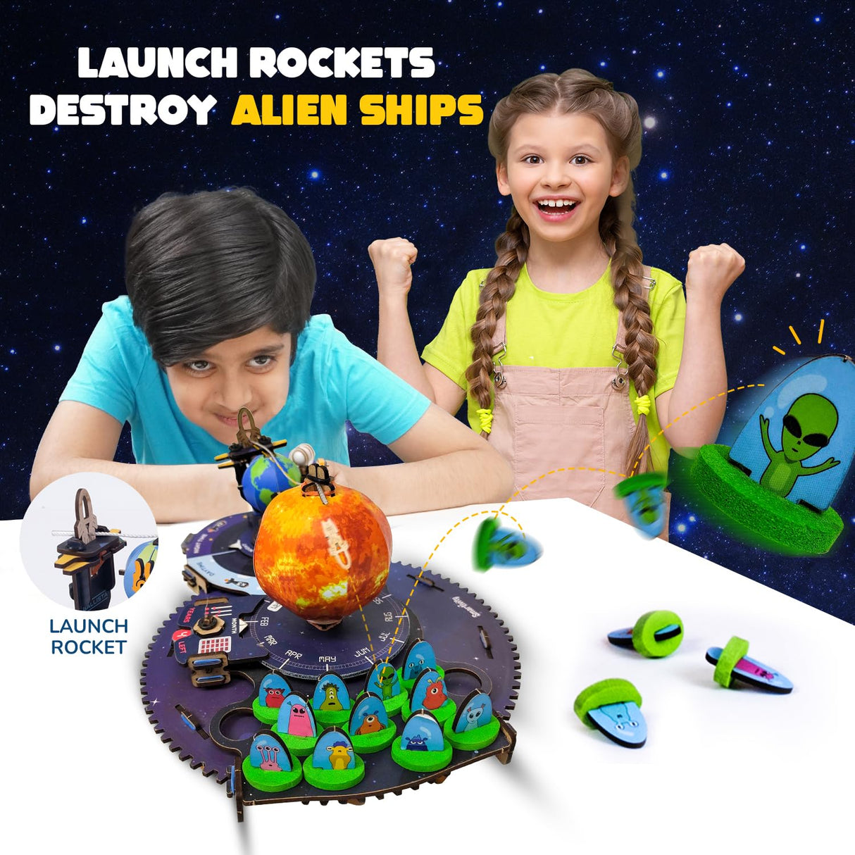 Smartivity Earth-Sun-Moon Space Toy for Kids 8-14 Years Old | Interactive 3D Model Ideas for Boys & Girls | DIY STEM Science Toys for 8,9,10,11,12,13,14 I Wooden Engineering Game Smartivity