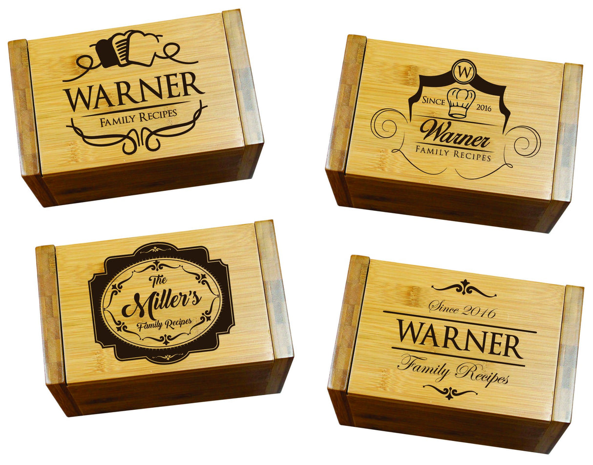 Personalized Recipe Box For Her - Custom Wood Recipe Organizer With Dividers - Kitchen Gift For Mom and Grandma My Personal Memories