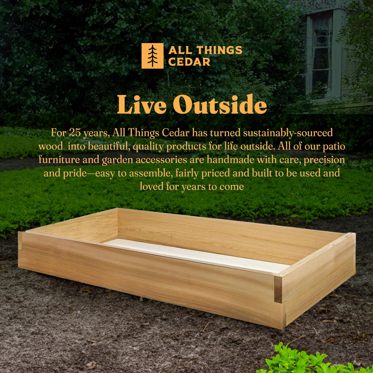 All Things Cedar 4-ft X 2-ft Raised Garden Planter Bed, Western Red Cedar Build All Things Cedar