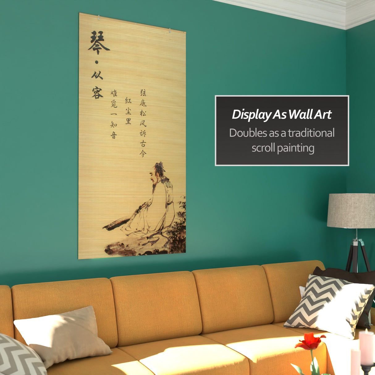 Red Lantern Bamboo Window Shade Blind - Philosopher 36" Wide Red Lantern