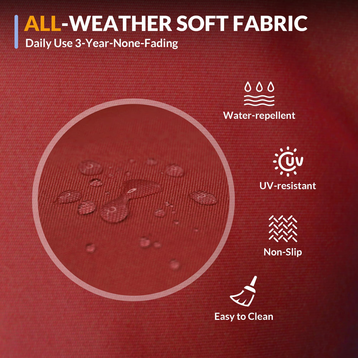 Poteban Patio Furniture Set, 7 Pieces Outdoor Modular Conversation Set Wicker Sectional Sofa for All Weather Rattan Patio Couch for Porch Garden Backyard Balcony Poolside (Red) Poteban