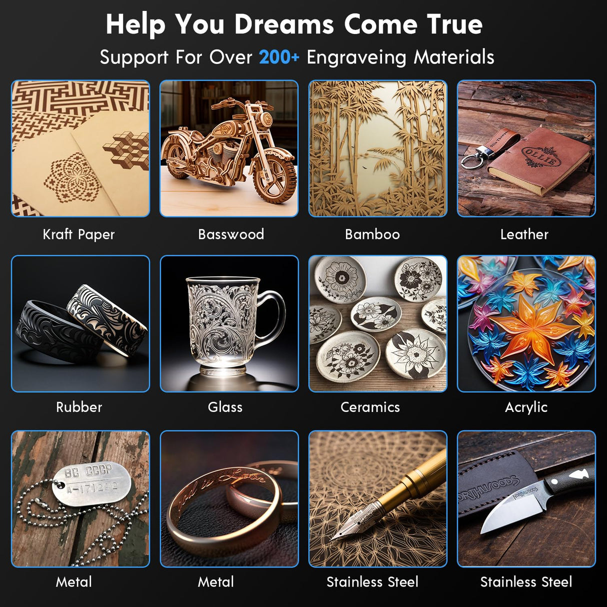 Longer RAY5 20W Laser Engraver Machine, Exclusive 3.5" Touch Screen for DIY, Cutting Tool for Metal Coloring, Acrylic, Wood, Glass, Leather. Laser Class 2 Longer