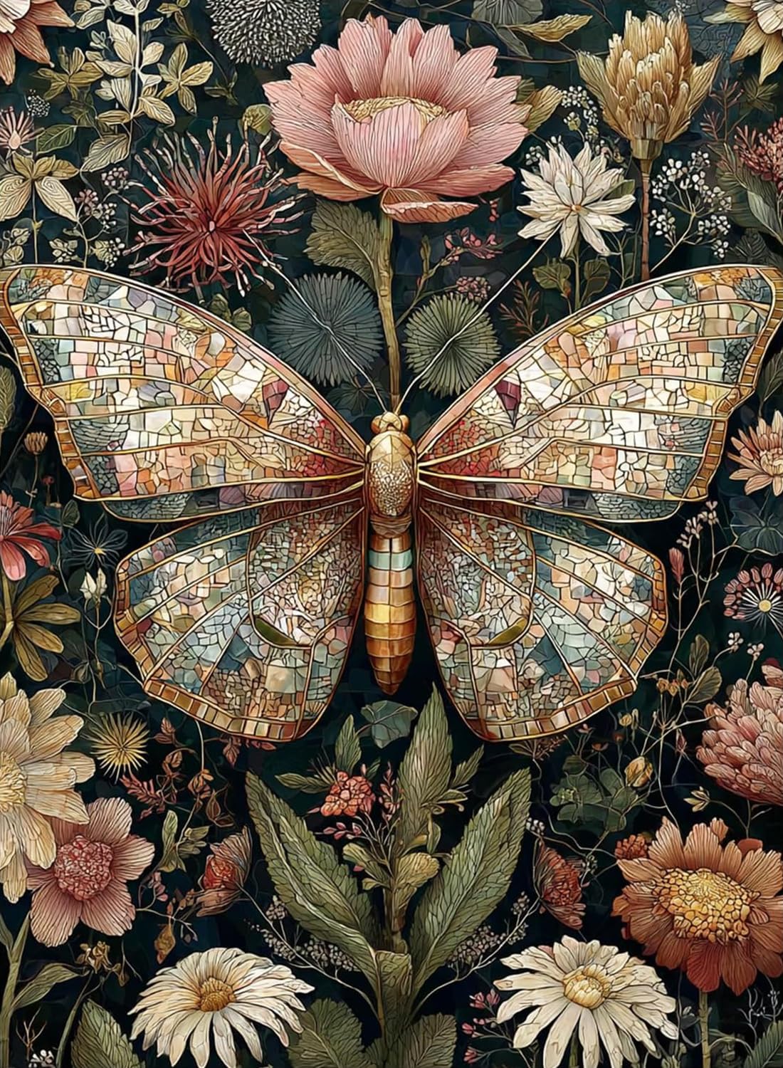 Fairyland JinWenn Diamond Art Kits for Adults Beginner, Butterfly Diamond Painting Kits 5D Diamond Dots Gem Art Crafts with Tools,Round Full Drill Funny Crafts for Home Wall Decor&Gift-12x16 inch Fairyland JinWenn