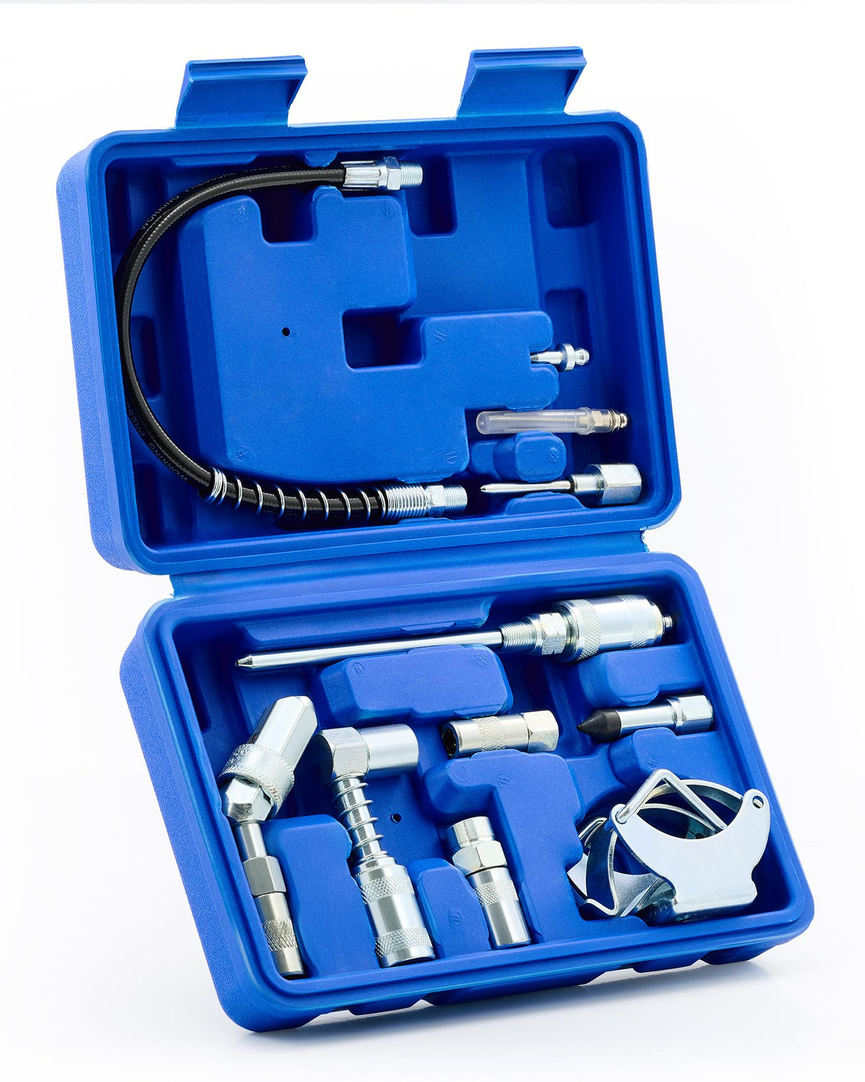 Orion Motor Tech Grease Gun Accessory Kit, 11 Piece Grease Gun Coupler Set for Hard to Reach Grease Fittings, Heavy Duty Lubrication Grease Zerk Fitting Adapters with Grease Gun Hose Holder Orion Motor Tech