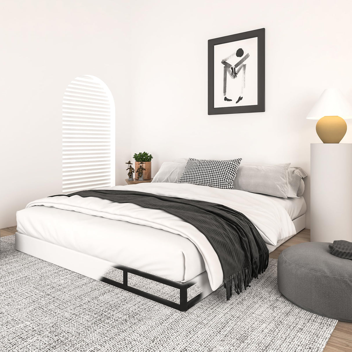 Vitverve Box Spring King, 5 Inch High Metal King Size Box Spring Only, Heavy Duty Mattress Foundation with Fabric Cover, Easy Assembly, Quiet Noise Free, Non Slip, Black Vitverve