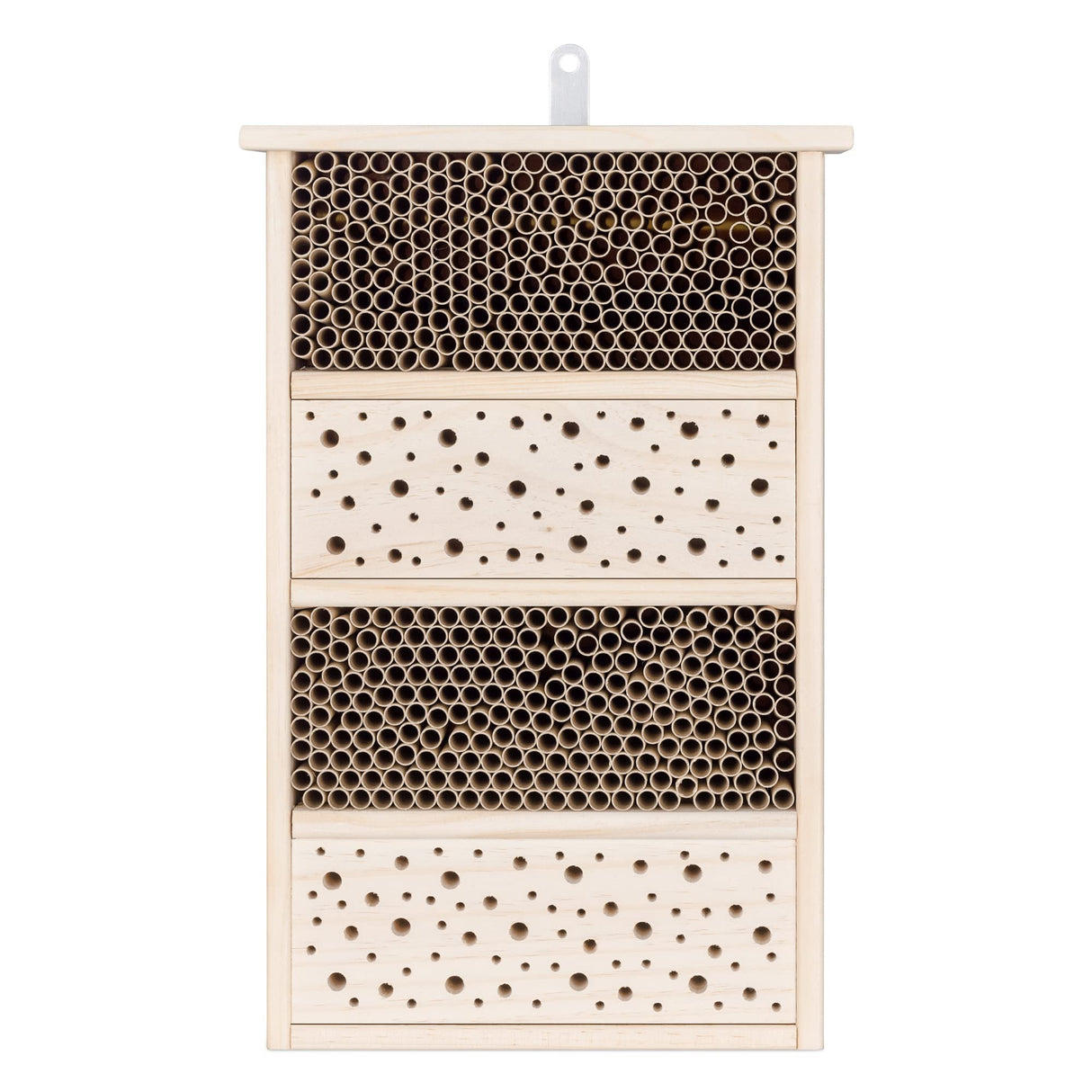 Navaris Bee House for Garden - 10.2" x 15.8" Bee Hotel for The Garden - Nesting Tubes Box with Holes for Carpenter Bees, Pollinating Bees, Mason Bees Navaris
