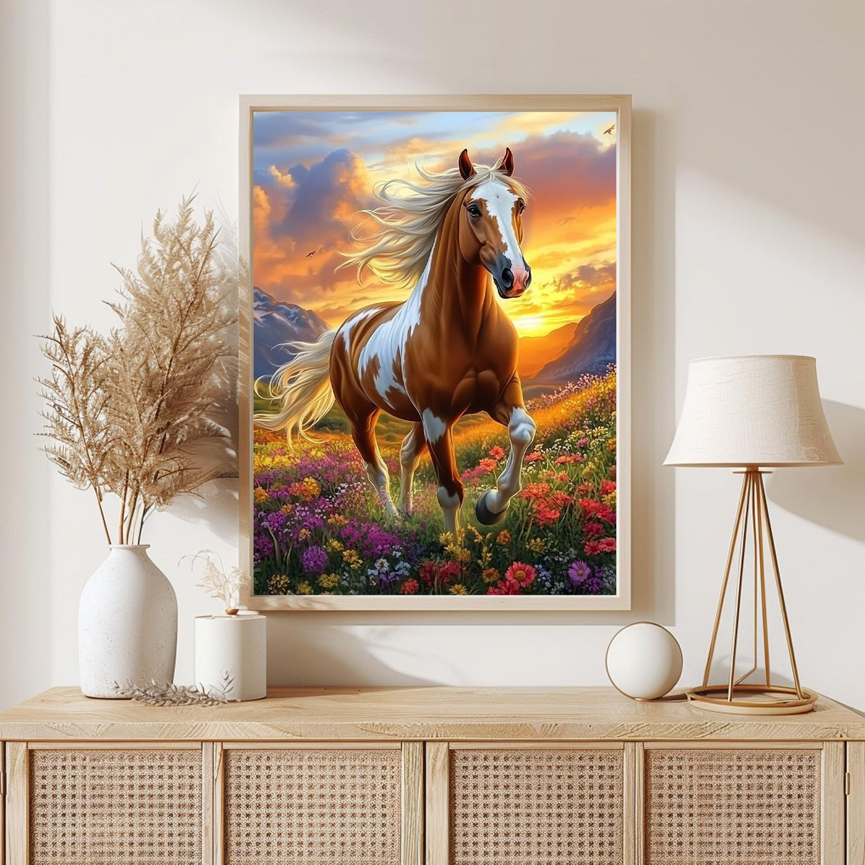 MAXBYE Horse Paint by Numbers Kit for Adults Beginner with Wooden Frame, Paint by Number Kit on Canvas, Adults' Paint by Number Kits DIY Oil Painting Kits for Gift Home Wall Decor 12x16In MAXBYE