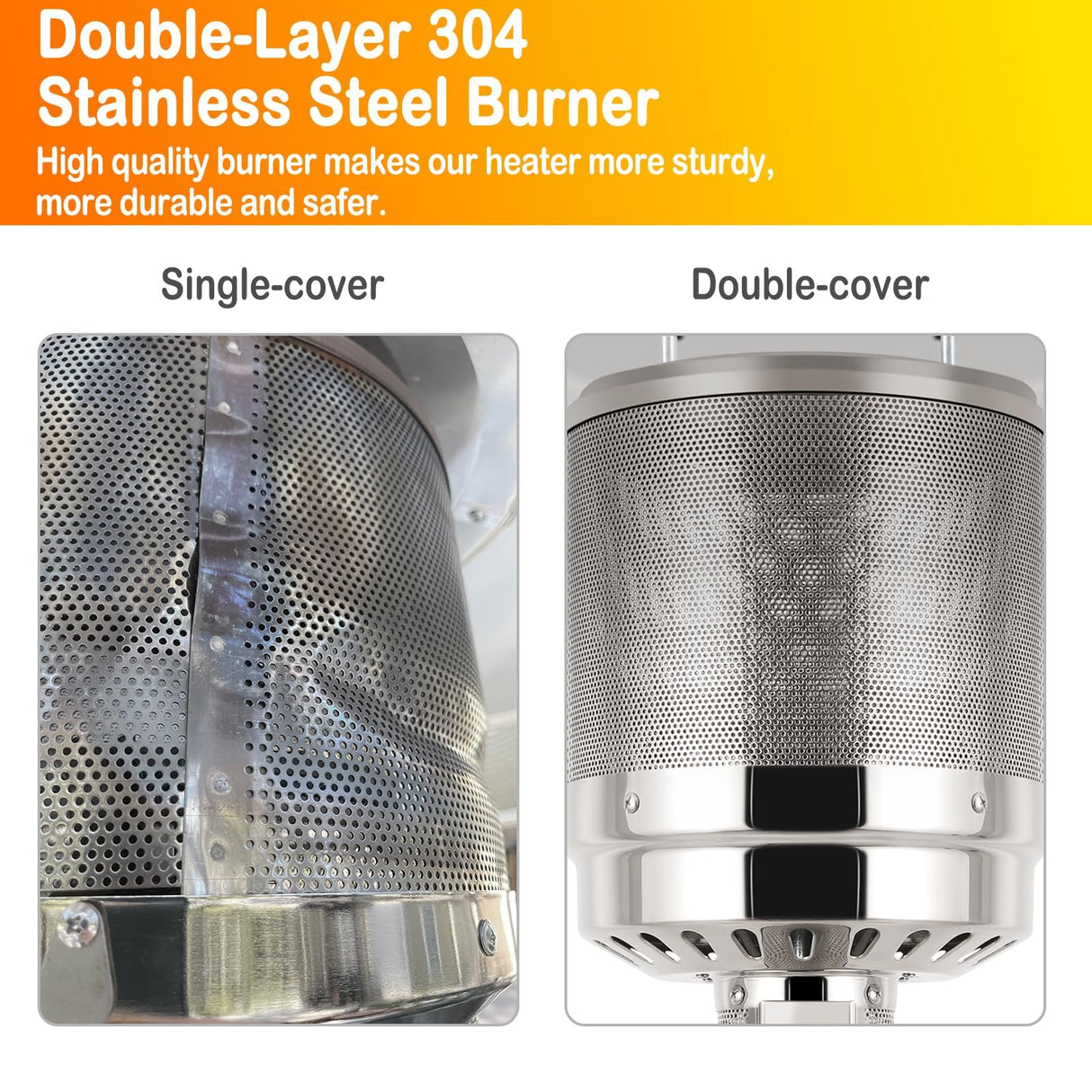 Hykolity 50,000 BTU Propane Patio Heater with Table Design, Stainless Steel Burner, Triple Protection System, Wheels, Outdoor Heaters for Patio, Garden, Commercial and Residentia(Brown) hykolity