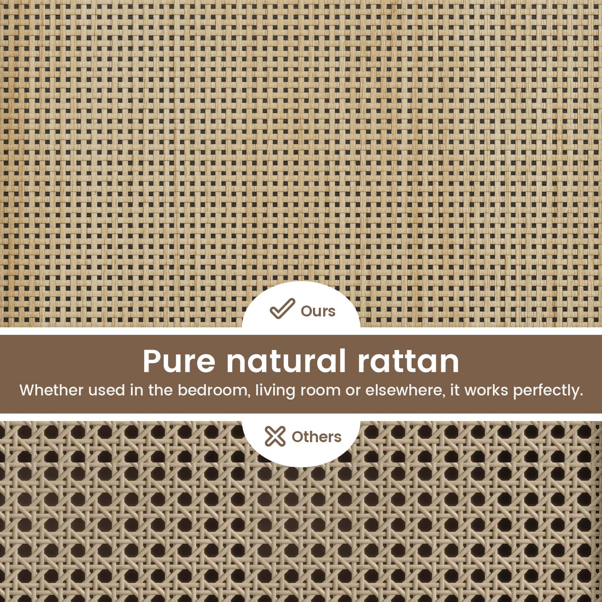 UPOSOJA TV Stand for 75 Inch TV Rattan TV Cabinet with Adjustable Shelf Storage, Modern LED Entertainment Center, Boho Media TV Console, Media TV Stands for Living Room Bedroom (Black) UPOSOJA