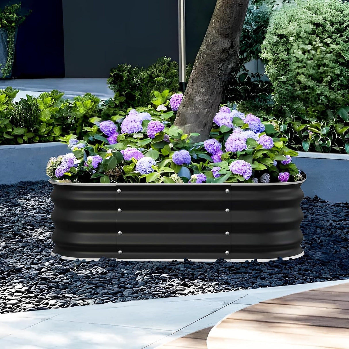 Fire Pit Ring - 48In Large Firepits for Outside,Wood Burning Durable Steel Fire Pit,Outdoor Fireplace Portable for Camping,Backyard,Bonfire,Patio-Square FCCRETA