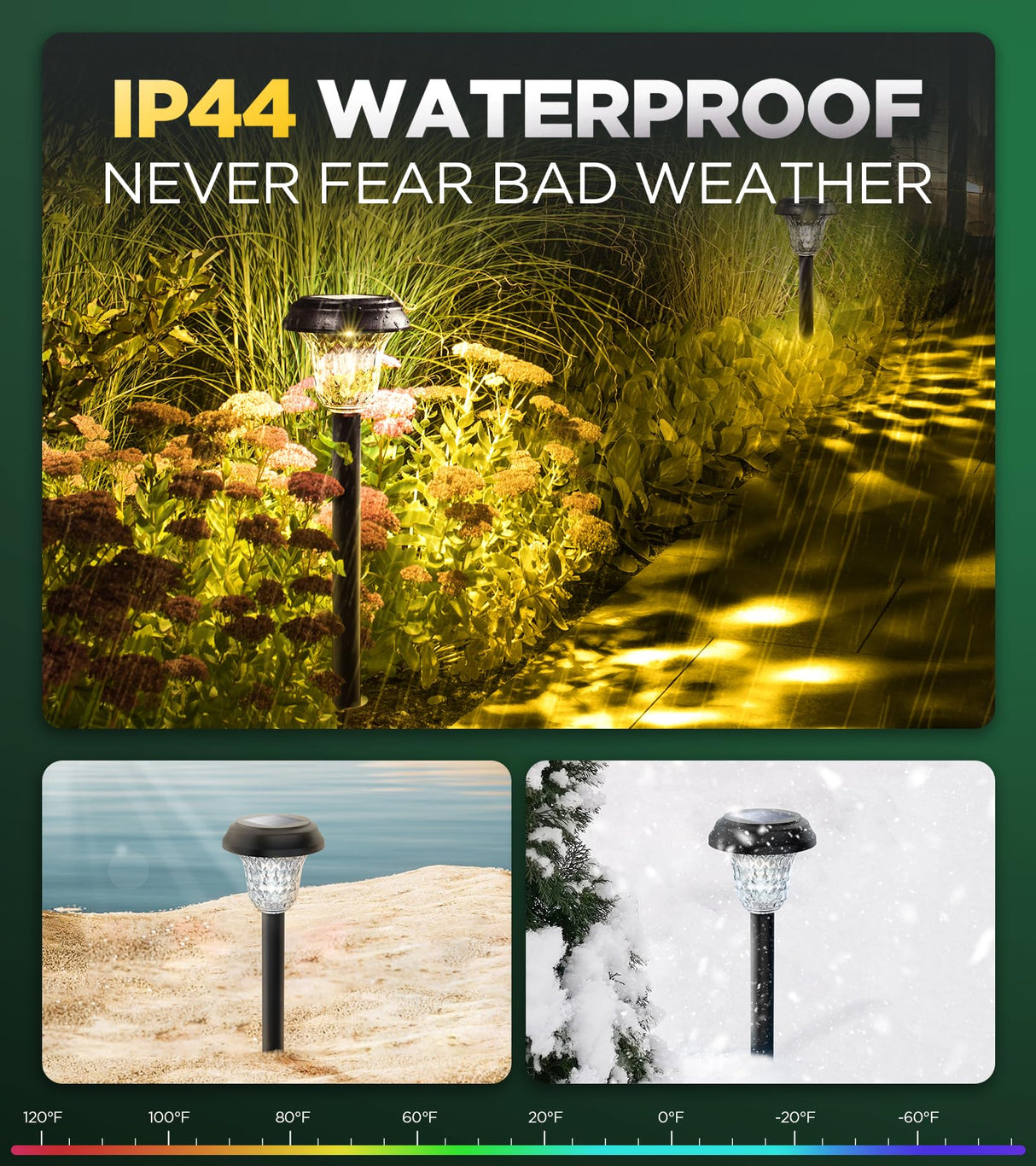 Super Bright Solar Lights Outdoor Waterproof 10 Pack, from Dusk to Dawn Up to 12H Solar Light for Outside, Auto On/Off Solar Powered Garden Pathway Lights, Yard Landscape Lighting AUVERI
