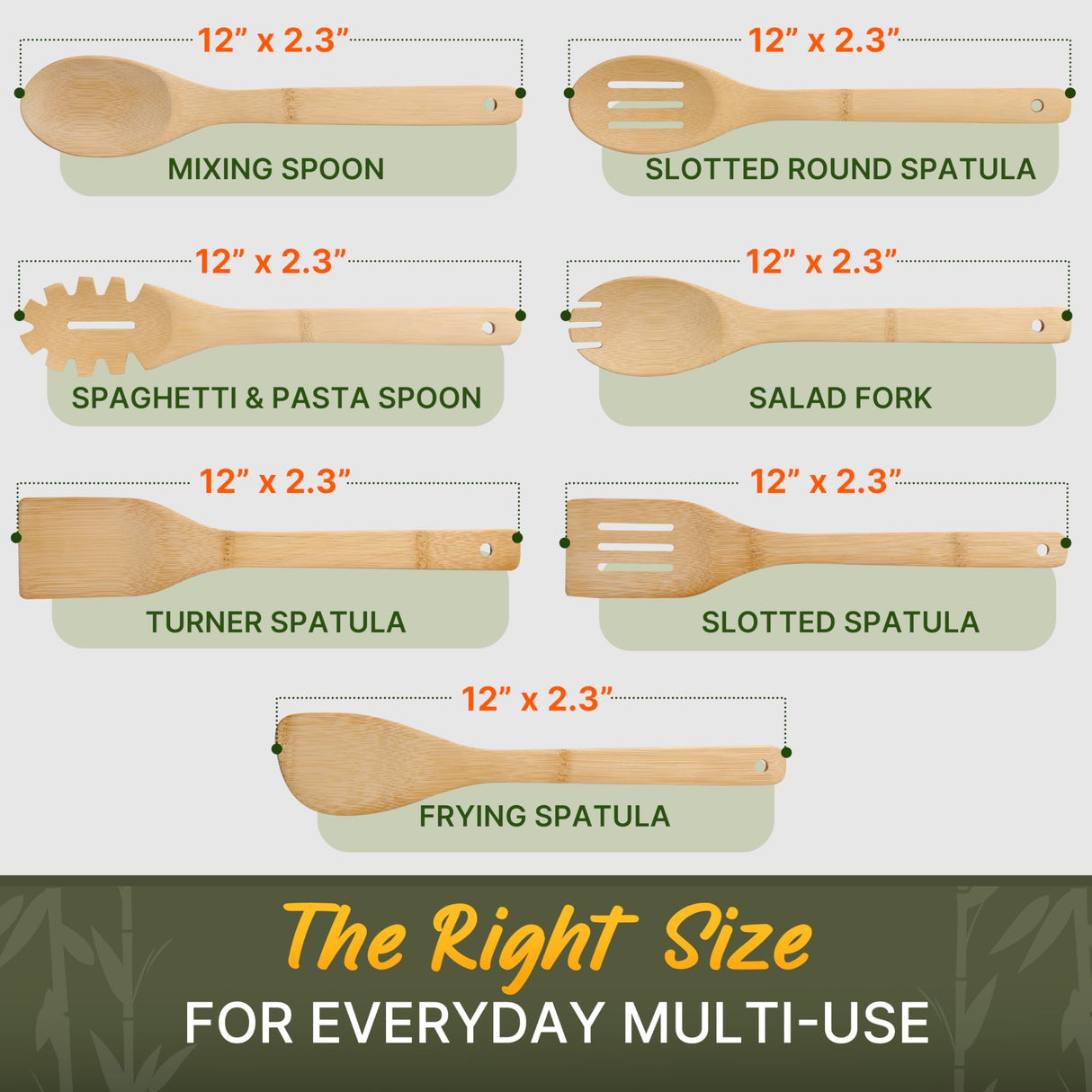 7 PCs Wooden Cooking Utensils set, Bamboo Wooden Spoons for Cooking – Easy to Clean Wooden Kitchen Utensils, Sturdy, Lightweight & Heat Resistant WOODENHOUSE LIFELONG QUALITY