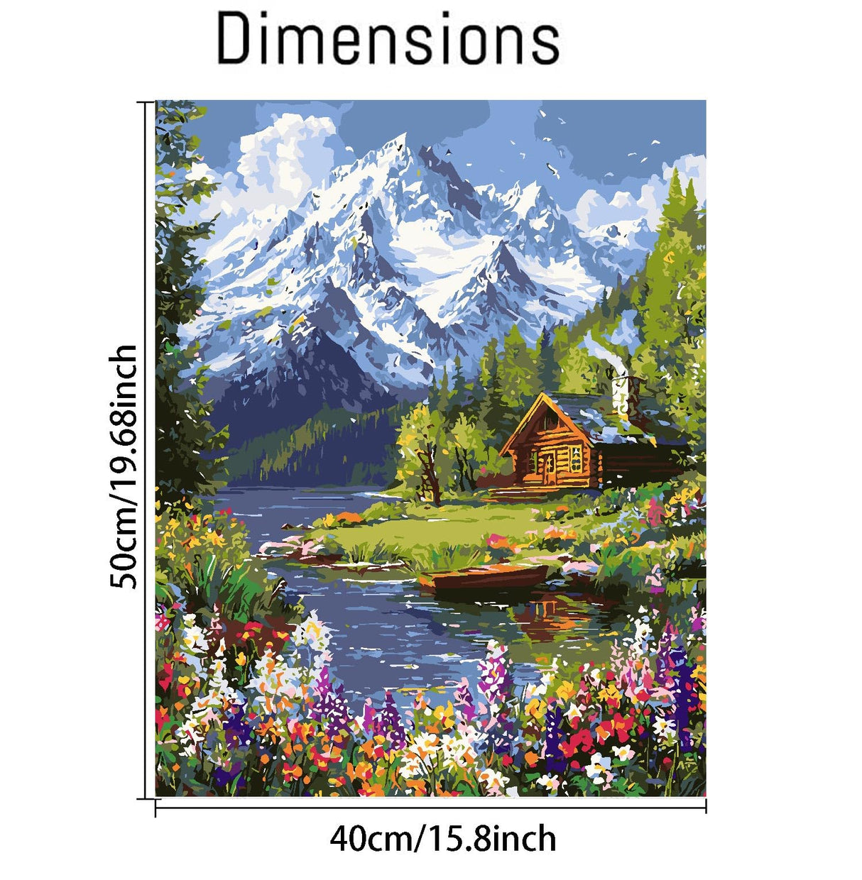 LWZAYS Mountain Paint by Numbers Kit for Adults Beginner, Cabin Adult Paint by Number Kits on Canvas, Mountain Landscape Acrylic Paint by Number Kit for Gift Decor - 16x20Inch LWZAYS