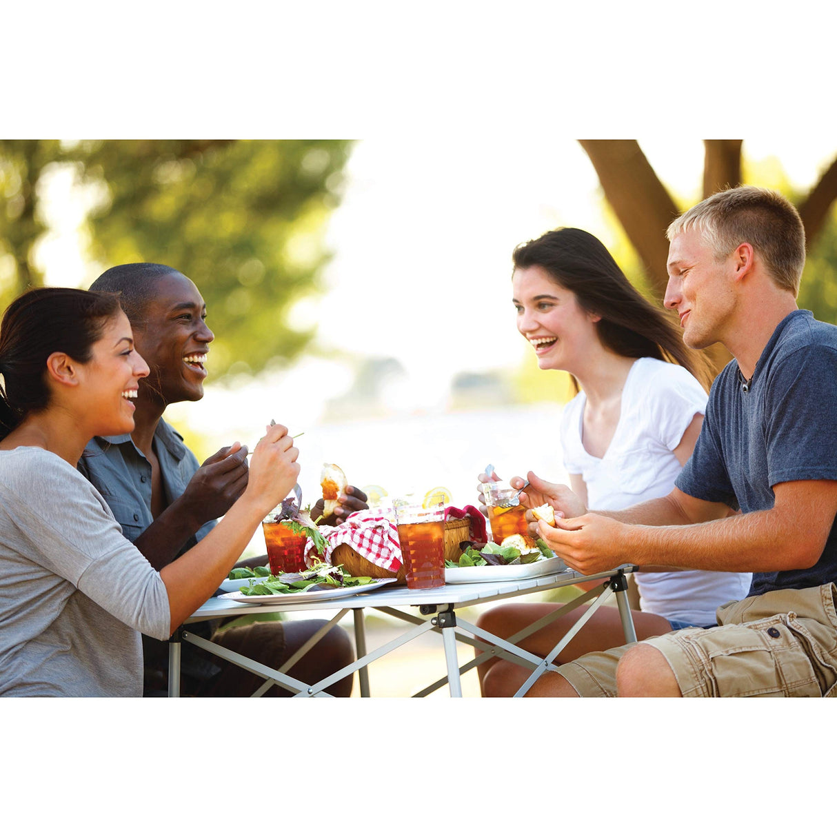 Coleman Outdoor Compact Folding Table, Sturdy Aluminum Camping Table with Snap-Together Design, Seats 4 & Carry Bag Included; Great for Camping, Tailgating, Grilling, & More Coleman