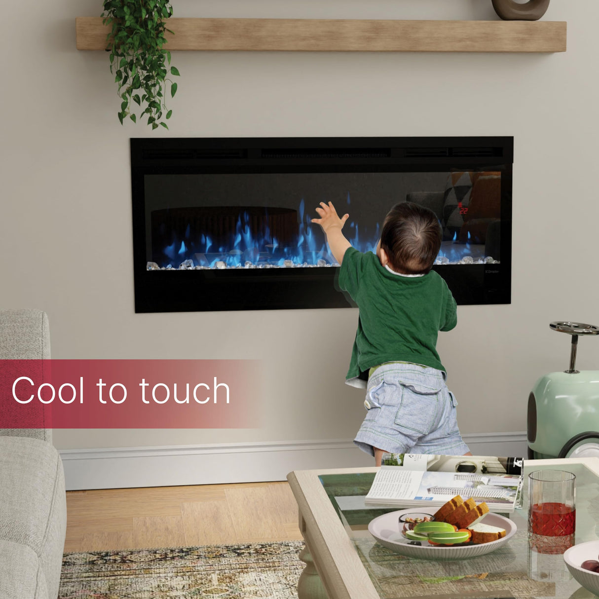 Dimplex Prism Wall Mounted Linear Electric Fireplace, 74" Inch, Black, 1400W - Premium Fireplace Heater with Acrylic Ember Bed, LED Display, Remote Control - Wall Fireplaces for Living Room, Bedroom DIMPLEX