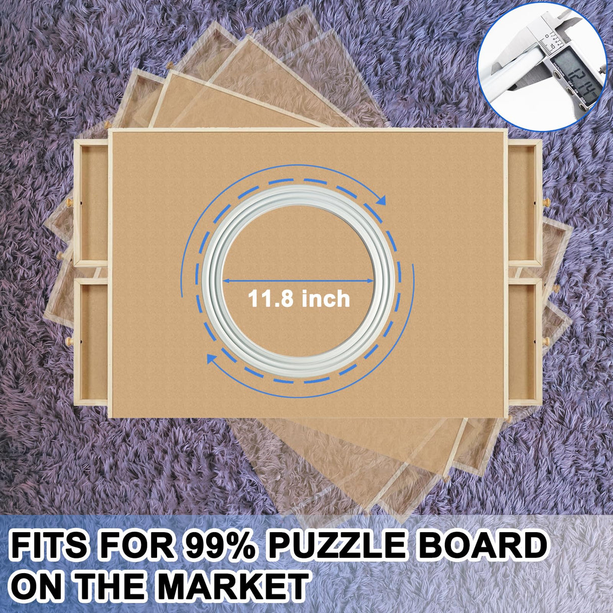 Rotating Puzzle Board Base, Puzzle Board Lazy Susan Turntable, Puzzle Board 360° Swivel Metal Base, Puzzle Spinner for 1000, 1500 Piece Puzzle Table Anranmm