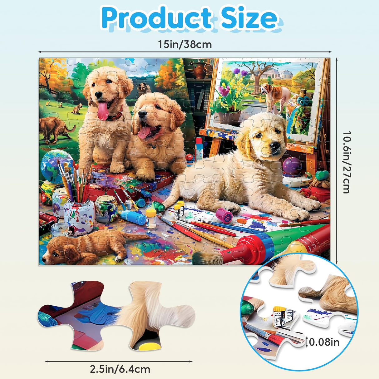 Jeacirio 100 Piece Puzzles for Kids Ages 4-6 - Cats & Dogs Party Jigsaw Puzzles - Cute Puzzles for Kids Ages 8-10 Kids Puzzles Ages 5-8 Educational Search & Find Toy Preschool Puzzles 4-Pack 15"x11" Jeacirio