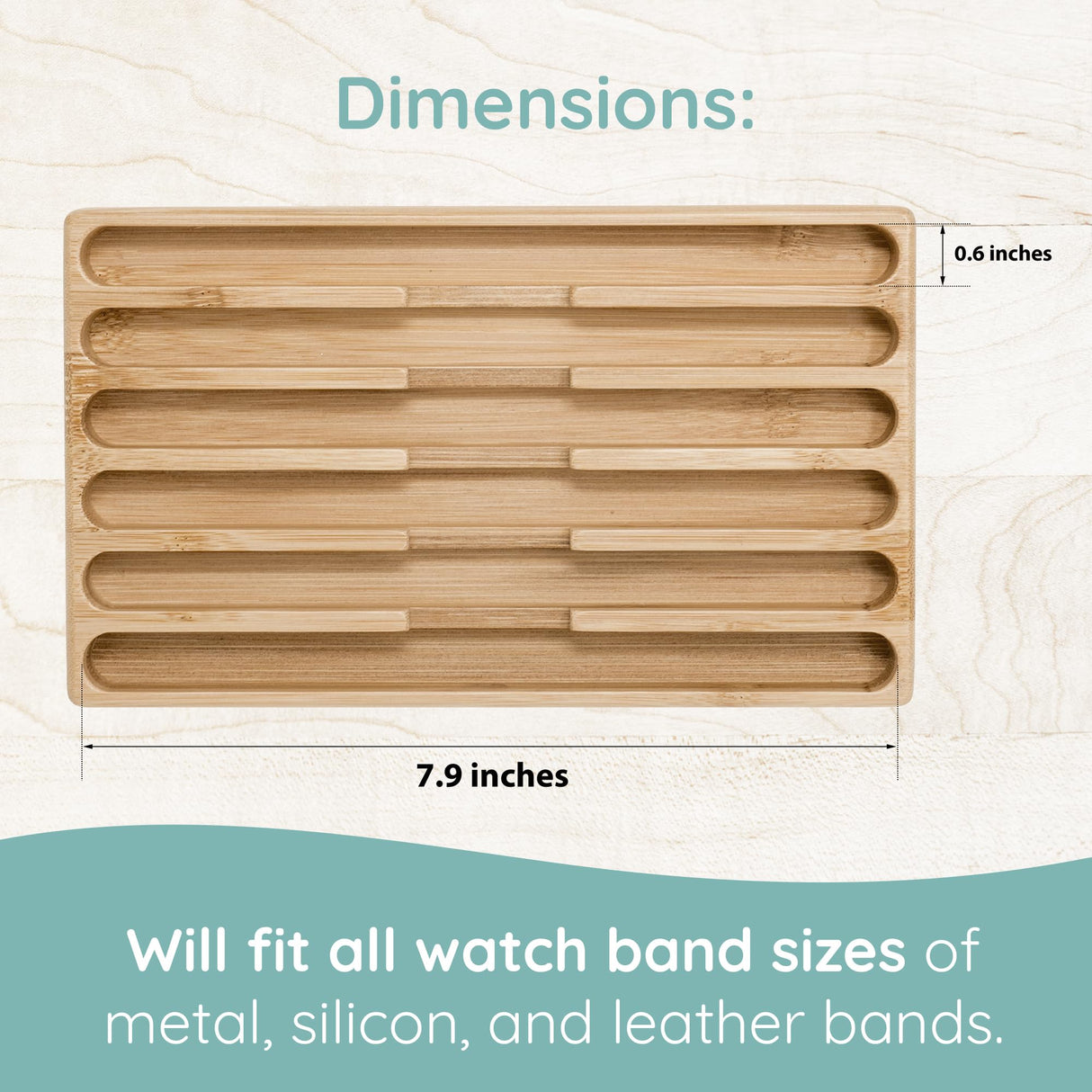 ATP MODERN Wooden Watch Band Organizer - Works with All Apple Watch Bands - Watch Band Holder - Wooden Watch Stand Display - Compatible with All Apple iWatch Bands - Solid Wood Design ATP MODERN