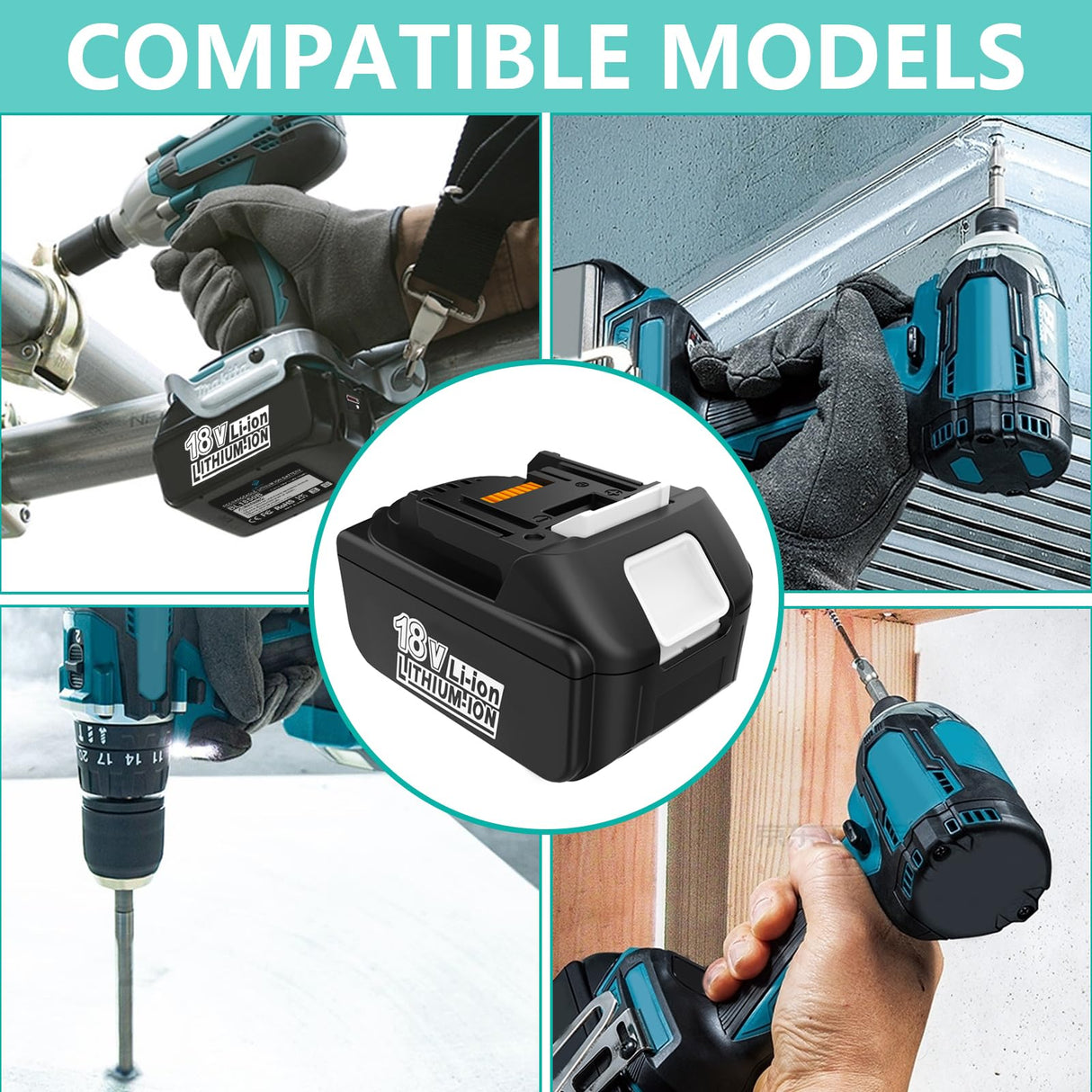 POEOSAS 2 Pack Replacement for Makita 18V Battery 6.0Ah 18 Volt Battery Compatible with Makita BL1860 BL1850B BL1850 BL1840 BL1840B BL1830B BL1830 BL1815 BL1815B LXT400 with LED Indicator POEOSAS