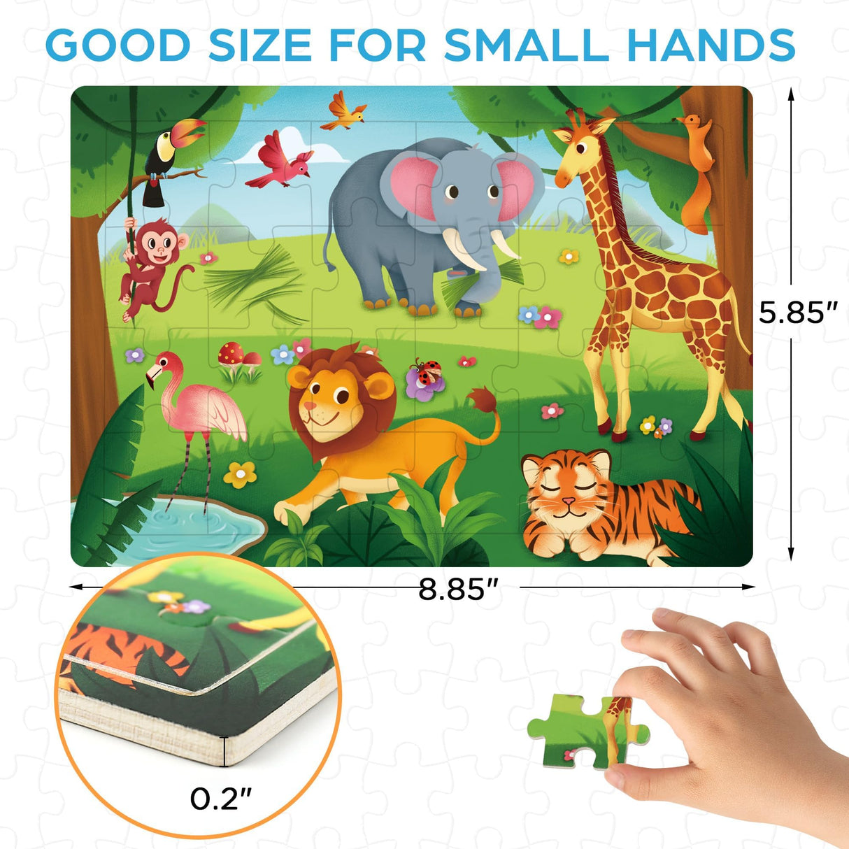 BenBen Puzzles for Kids Ages 4-6, 6 Pack 24 Piece Wooden Jigsaw Puzzles for Toddlers Ages 3-5, Preschool Learning Educational Toys for Boys Girls BenBen