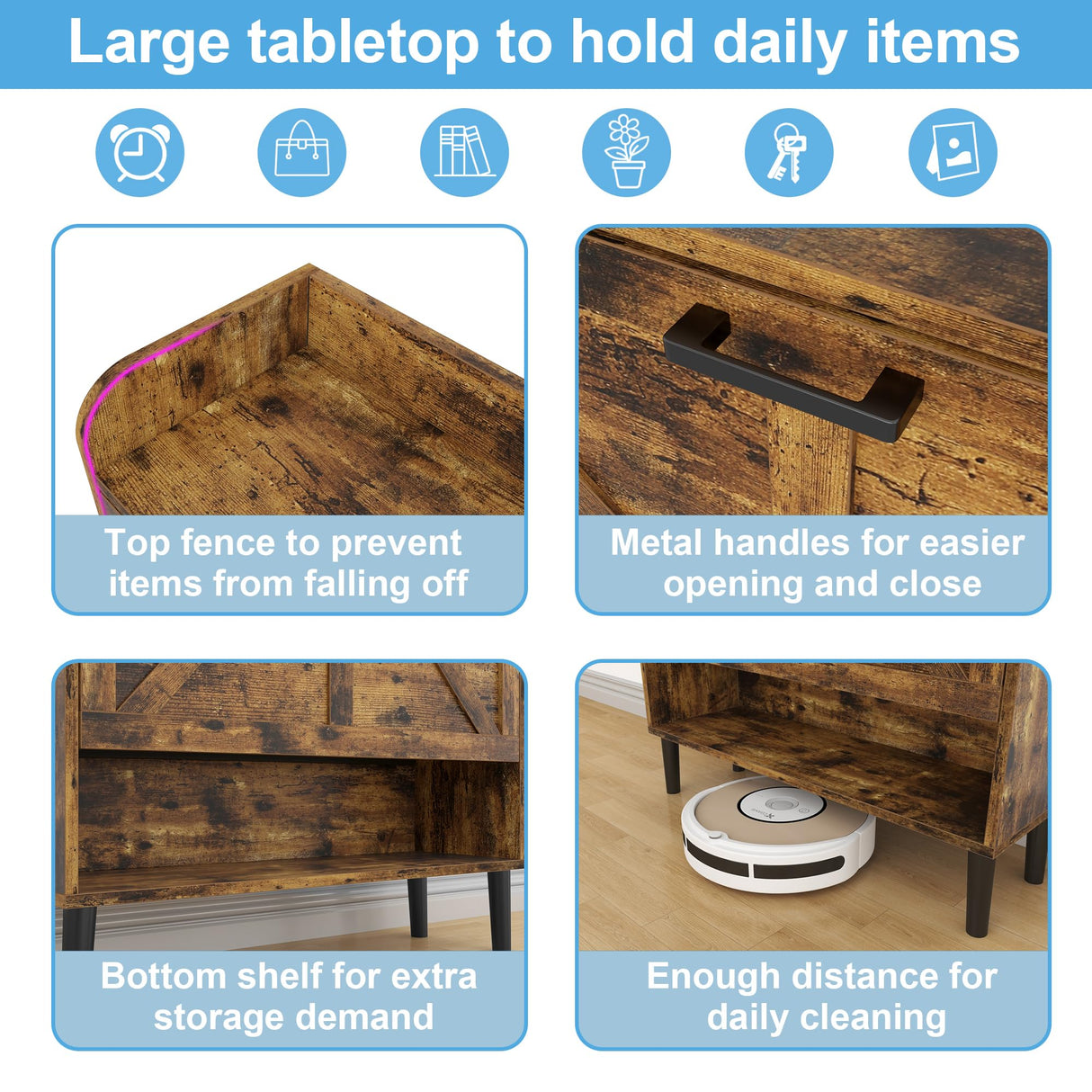 HOMEFORT Shoe Storage Cabinet for Entryway, Slim Shoe Organizer with Two Flip Drawers, Narrow Shoe Rack Cabinet with Wood Legs, Farmhouse Hidden Shoe Cabinet for Front Door Entrance,Rustic Brown HOMEFORT