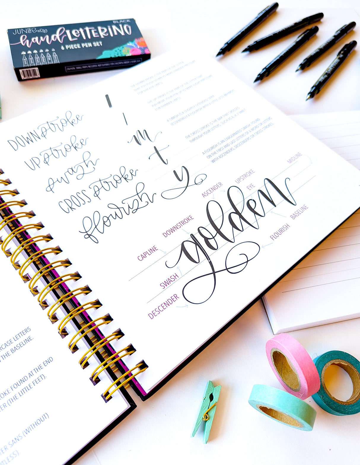 Calligraphy Kit for Beginners - Calligraphy Pen Set with Calligraphy Workbook June & Lucy