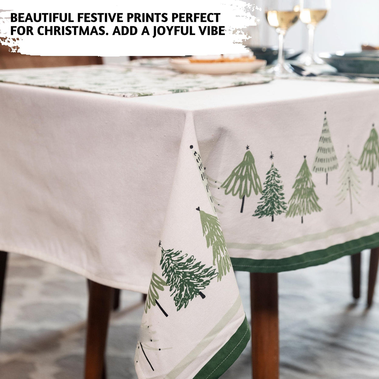 Folkulture Christmas Tablecloth or Dining Table Cover, 60 x 72 Inches, 100% Cotton Rectangle Tablecloth or Green Table Cloth for Christmas Decorations, Long Table Cloth Rectangle, (A Christmas Story) Folkulture