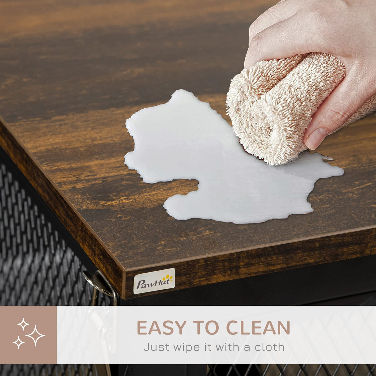 PawHut Furniture Style Dog Crate with Openable Top, Big Dog Crate End Table, Puppy Crate for Small Dogs Indoor, Spacious Interior, Pet Kennel, Brown, Black PawHut