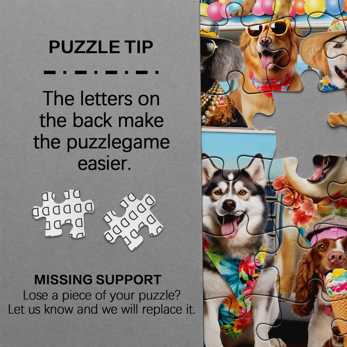Funny Dog Puzzle Beach Dogs Puzzles 1000 Pieces for Adults, Animal Jigsaw Puzzles for Adults Vacation, Holiday Puppy Bulldog Jigsaw Puzzle Family Collage Puzzles as Home Decor BBOLDIN