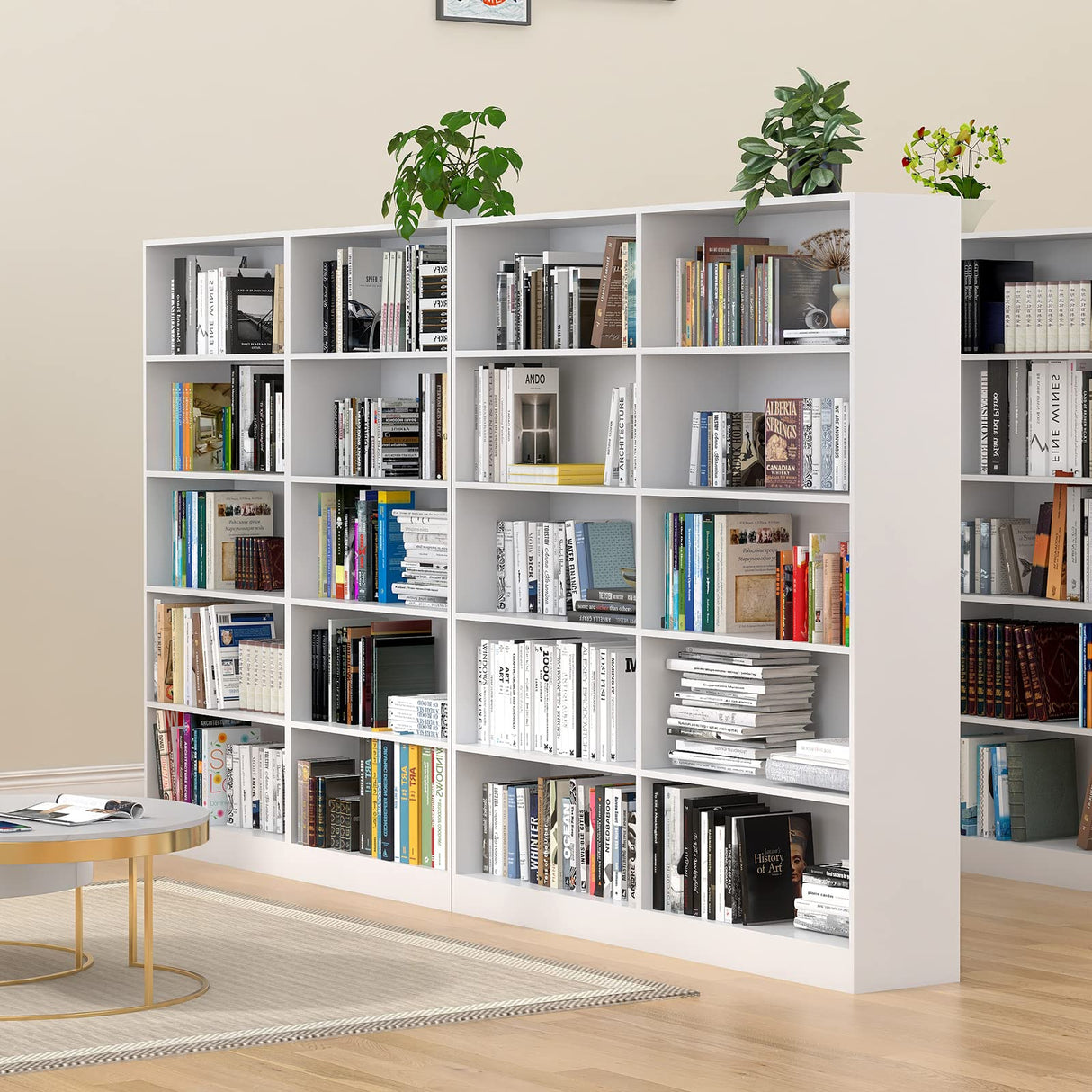 Stylish 5-Tier Floor Standing Bookshelf by LZ-DONGMAN in White LZ-DONGMAN