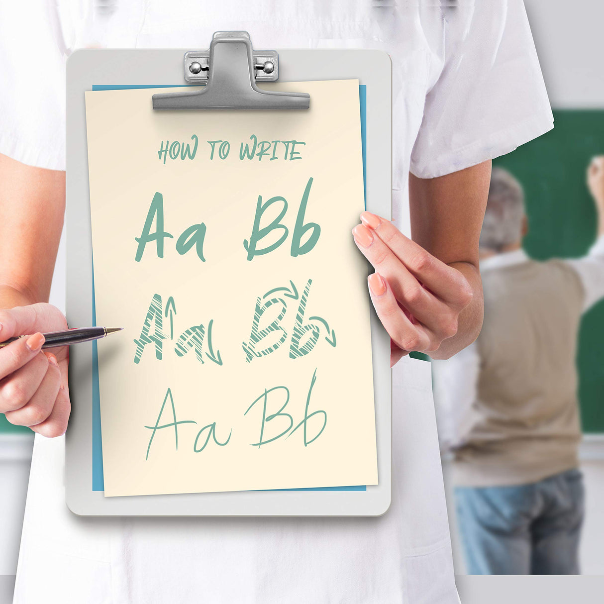 Acrimet White Clipboard Letter Size A4 (13” x 9 1/16”) Premium Metal Clip (Hardboard) (Silver Clip) (6 Pack) Acrimet