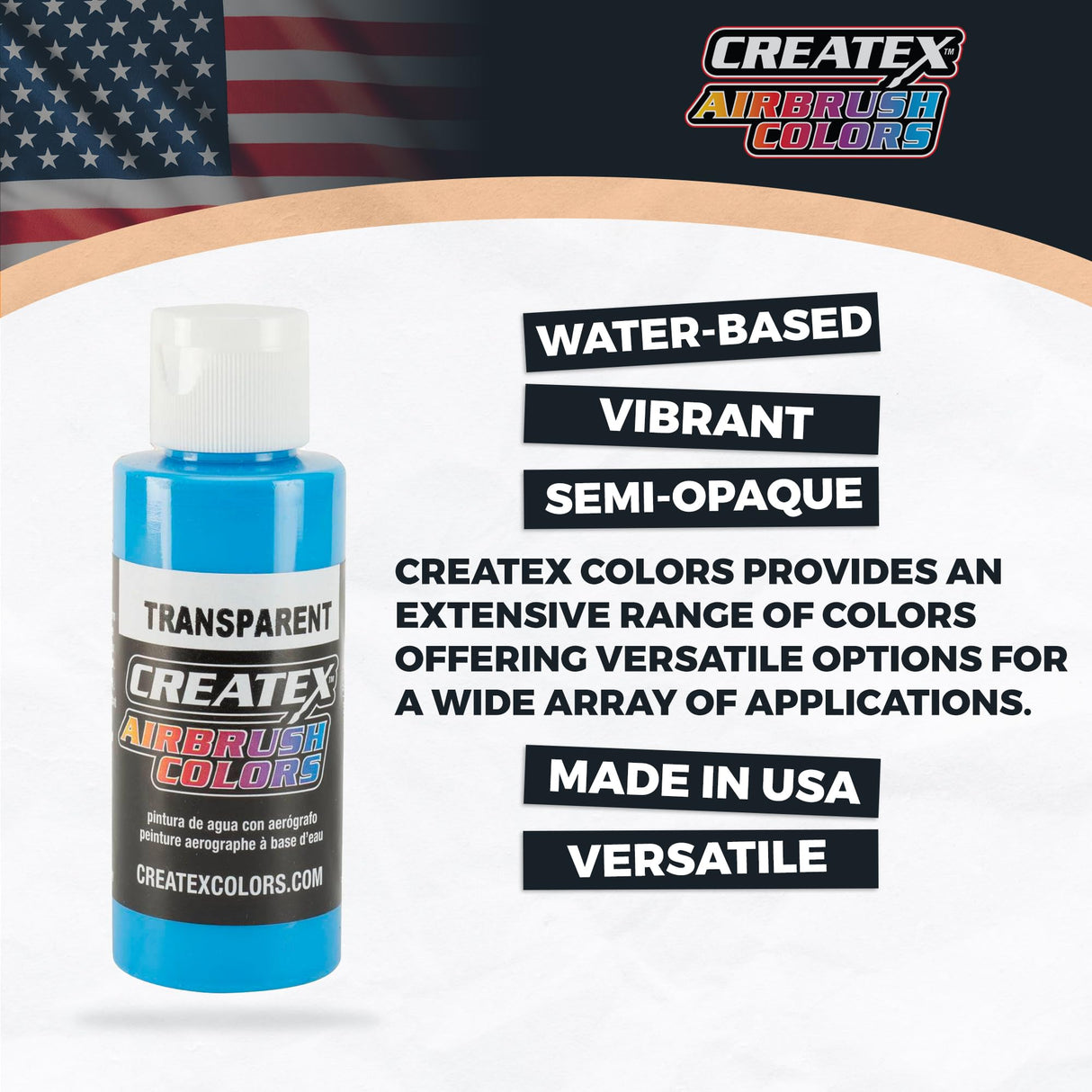 Transparent 12 CREATEX Airbrush Paint Colors Set Createx