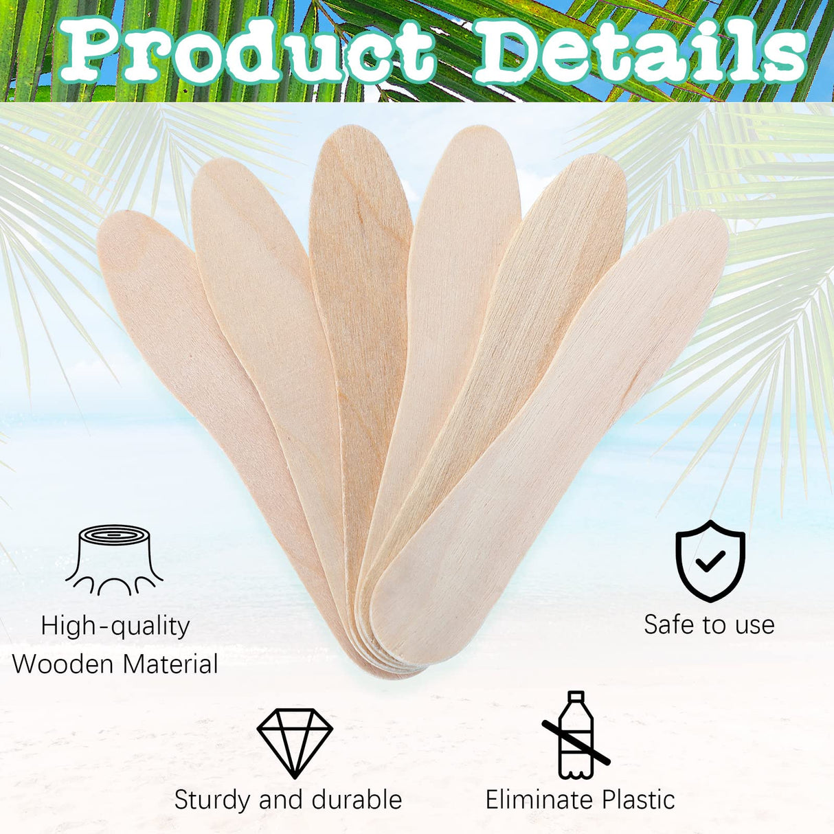 Skylety 4000 Pcs Wooden Ice Cream Spoon Bulk Mini Disposable Tasting Spoons Set Wooden Small Sample Spoons Ice Cream Sticks for Dessert Sampling Crafts, 3 Inches Skylety