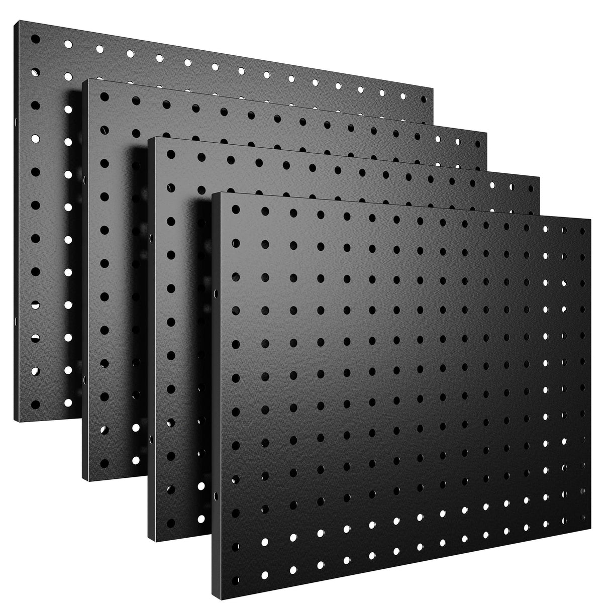 Spampur Peg Board, 4 Pack Metal Pegboard Panels Black Pegboards Wall Organizer, Tools Pegboard Storage System for Workbench, Garage Tool Storage, Office Organization, Wall Home, Craft Room Spampur