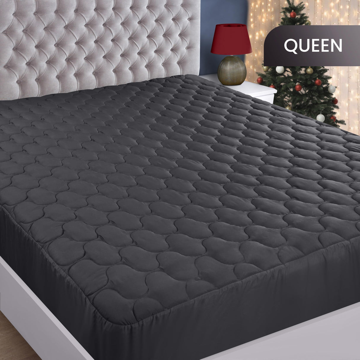 Utopia Bedding Waterproof Mattress Protector, Queen Mattress Pad, Quilted Fitted Cover Stretches up to 16 Inches Deep (Grey) Utopia Bedding