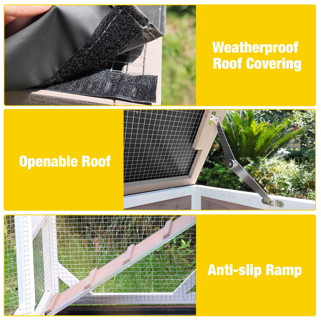 Aivituvin Rabbit Cage Indoor Outdoor Bunny Hutch on Wheels, 2 Story Wood Guinea Pig Cages with 2 Deeper Pull Out Trays Aivituvin