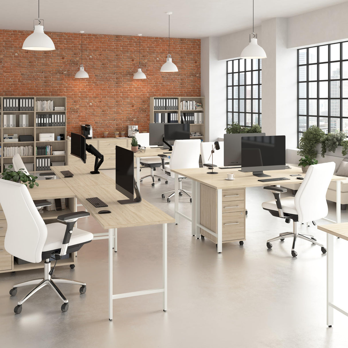 Bush Business Furniture Hustle 48W x 24D Computer Desk with Metal Legs in Natural Elm, Modular Office Table for Home and Professional Workspace Bush Business Furniture