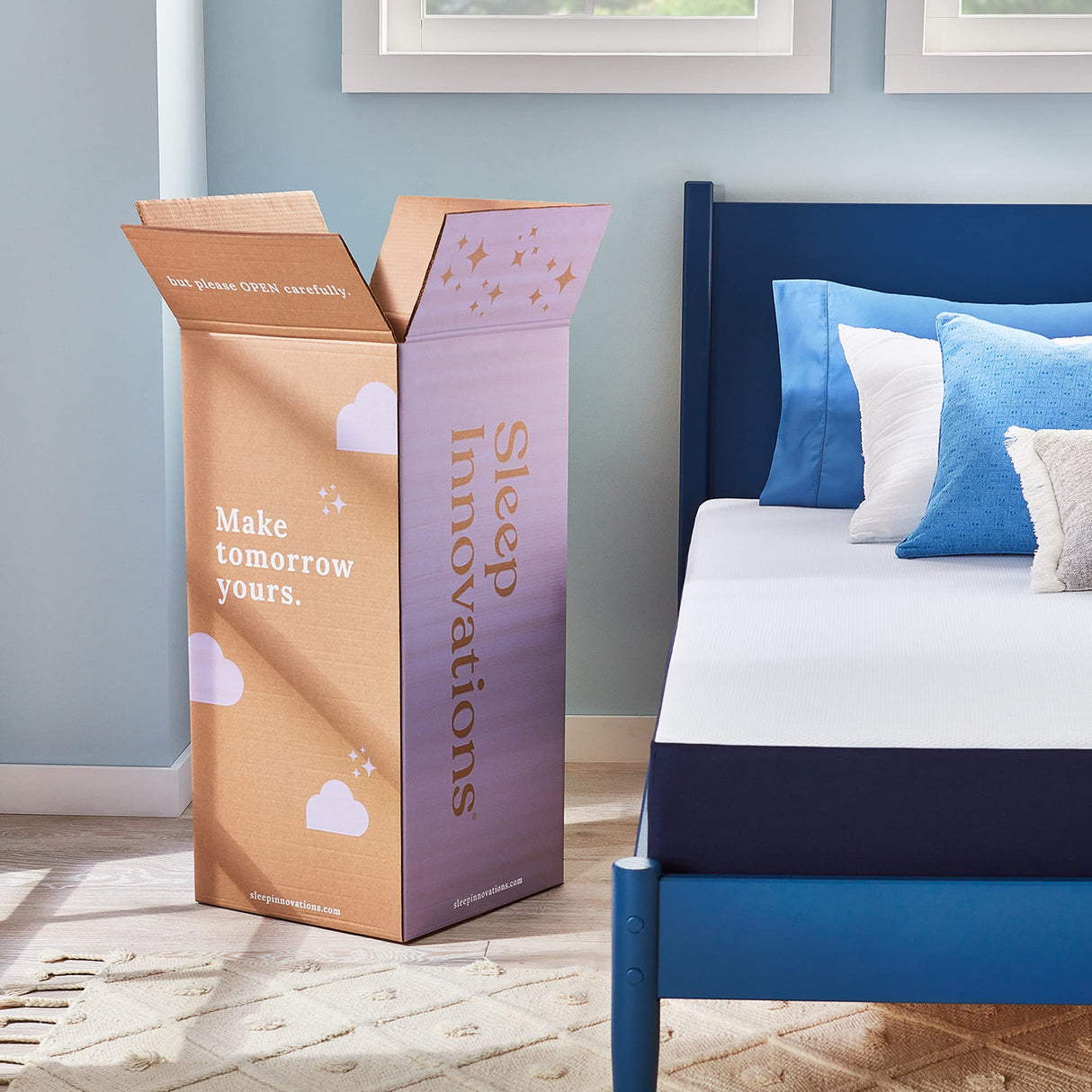 Sleep Innovations Marley 10 Inch Cooling Gel Memory Foam Mattress, Full Size, Bed in a Box, Medium Firm Support Sleep Innovations