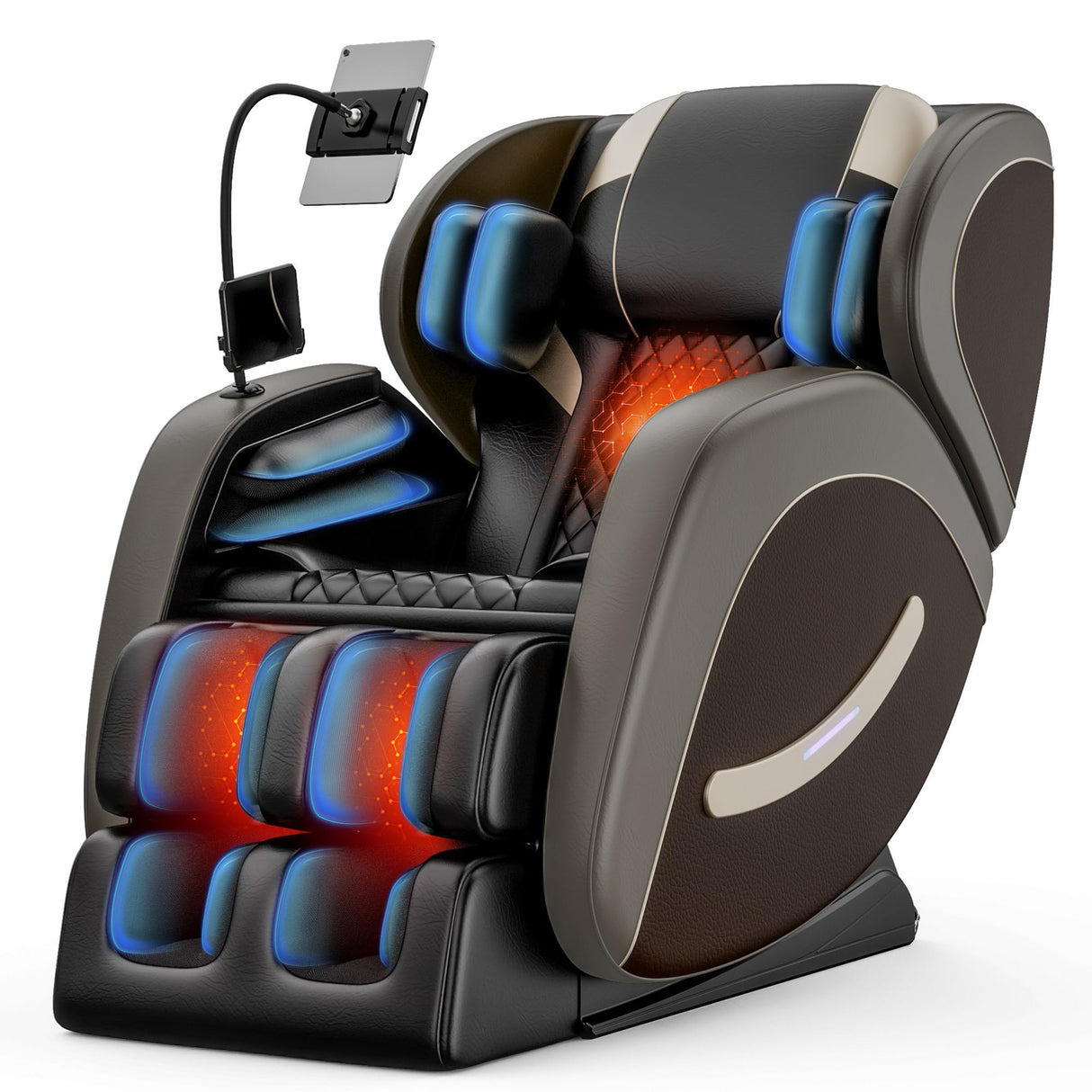 Massage Chair Full Body, Zero Gravity Massage Chair w/ Heat & Foot Roller, Airbags for Shoulders Arms Calves, 6 Massage Rollers, 5 Auto Modes, Bluetooth, Recliner for Home Relaxation, Gift for Parents GOLD TIME