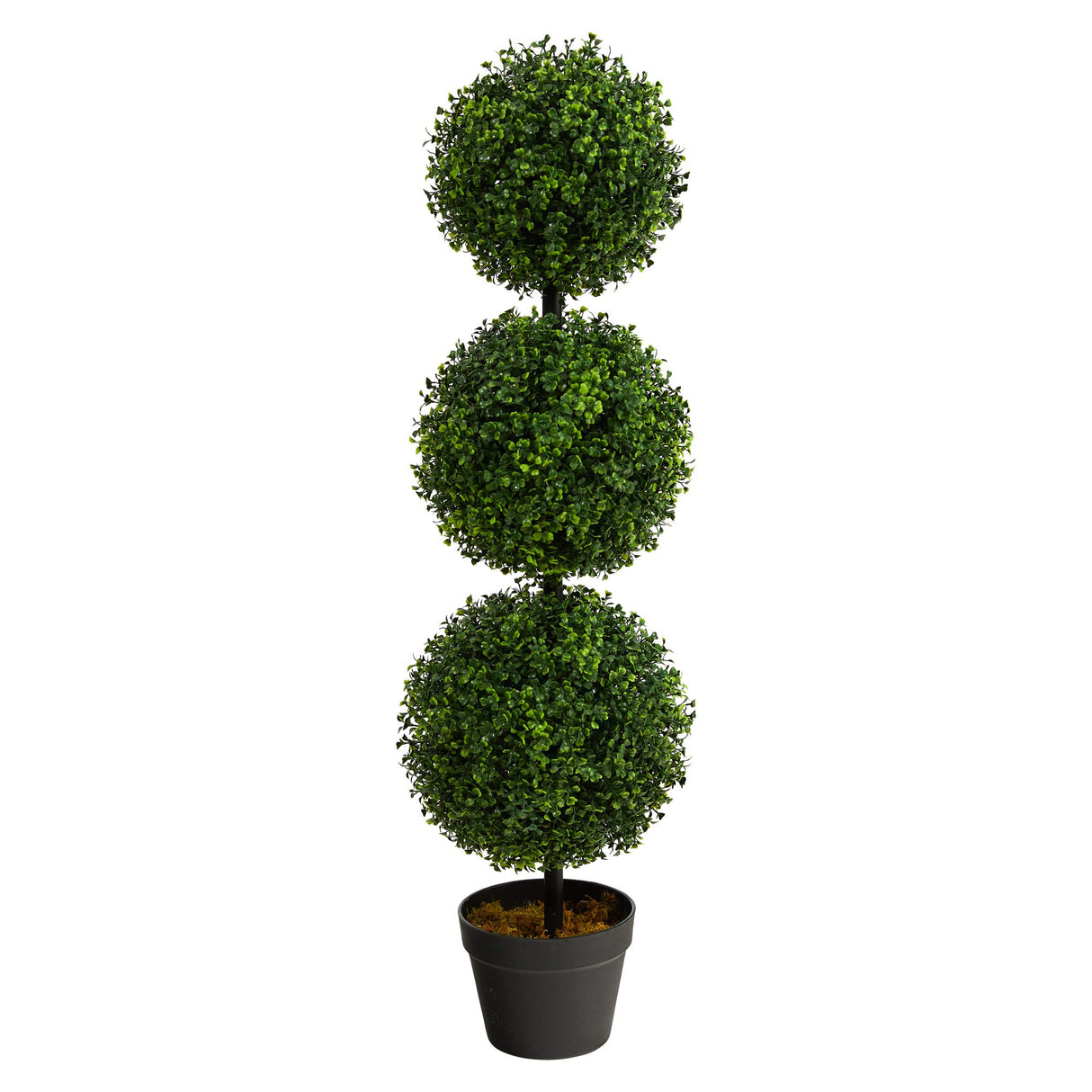 Nearly Natural 3ft. Artificial Triple Ball Boxwood Topiary Tree (Indoor/Outdoor) T2021, Green Nearly Natural