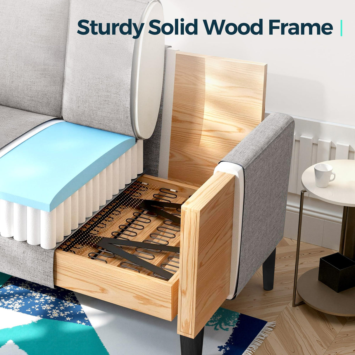 LINSY Loveseat Sofa Couch - Comfy 58" Small Loveseat for Small Spaces Modern Couches with Thick Cushion, Ergonomic Design Soft Sofa for Living Room Bedroom Apartment (Dark Grey) LINSY