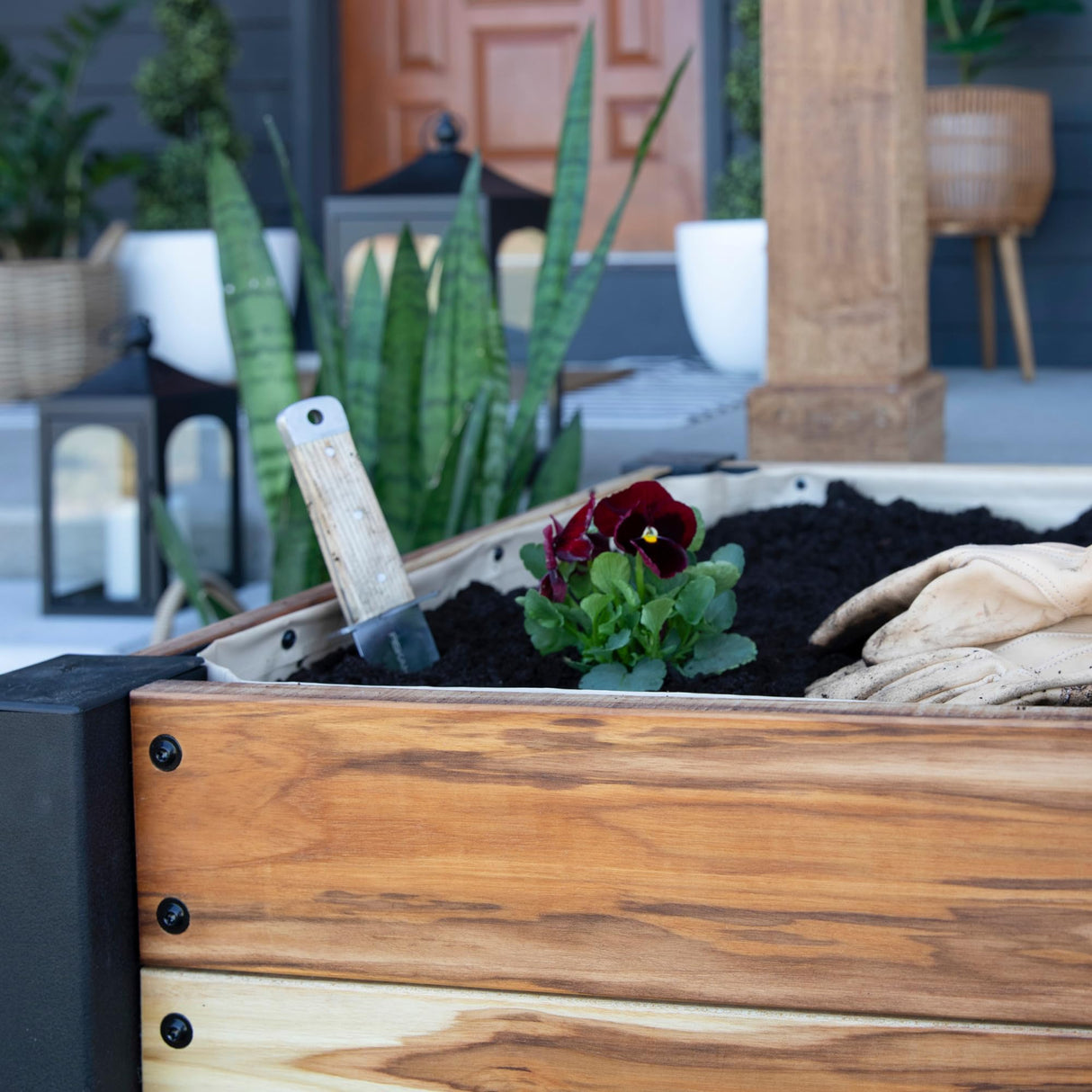 Backyard Discovery 10 Cubic Foot Raised Teak Planter Outdoor Backyard Discovery