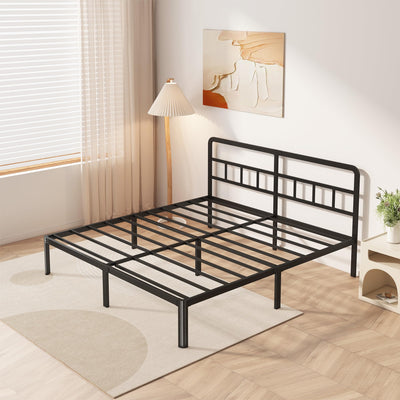Yicensen 14 Inch King Bed Frame with Headboard, Heavy Duty Metal King Size Platform Bed Frame with Rounded Corner Legs, No Box Spring Needed, Noise Free, Easy Assembly, Black
