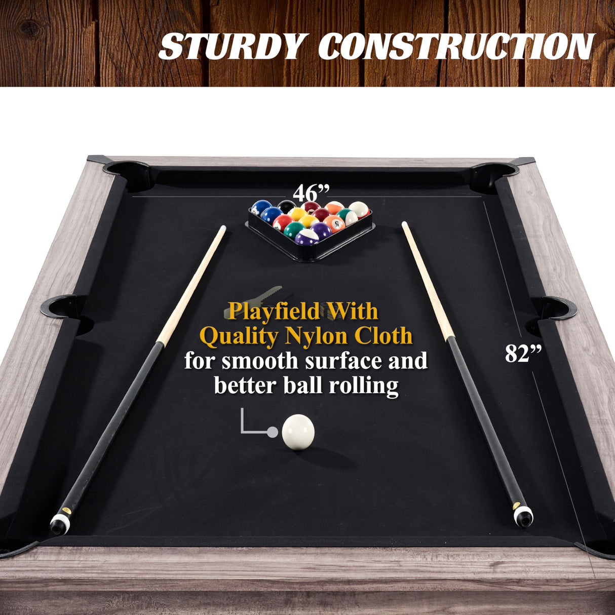 Barrington Billiards Monteray 7’ Drop Pocket Pool Table, 3-in-1 Dining Top & Table Tennis with Game Accessories & Rolling Storage Caddy Barrington Billiards