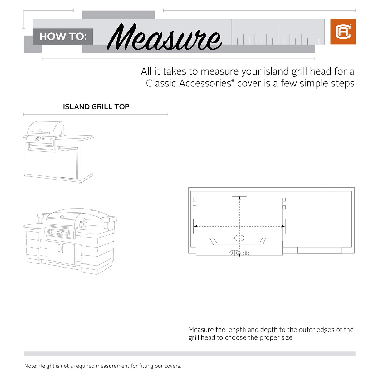 Classic Accessories Ravenna Water-Resistant 37 Inch Built-In BBQ Grill Top Cover, Taupe, Grill Cover, Grill Cover for Outdoor Grill, BBQ Cover Classic Accessories