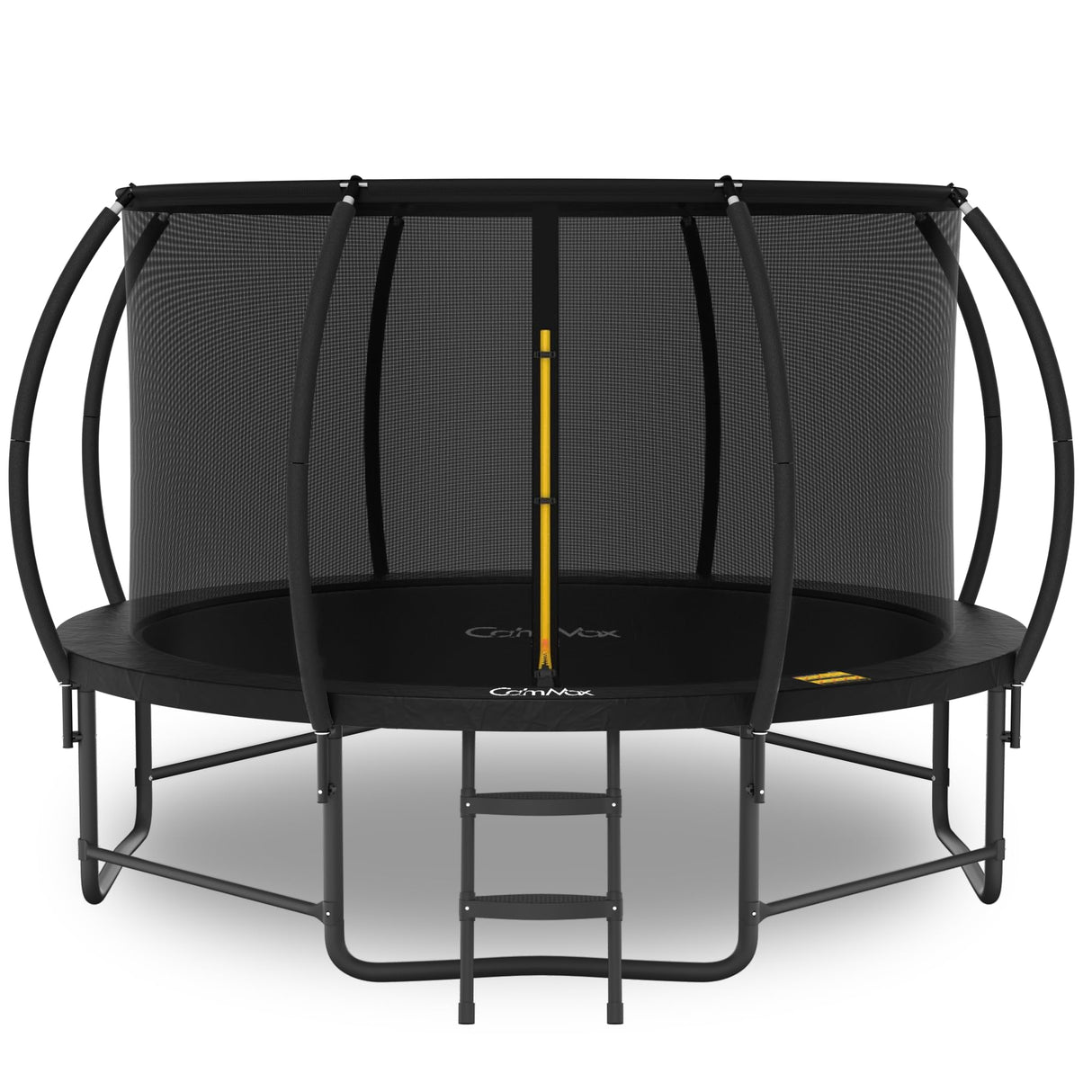 16FT Trampoline with Safety Enclosure, Anti-Rust Coating – ASTM Certified, Heavy-Duty Outdoor Trampoline with Ladder – for Kids & Adults, Black Calmmax