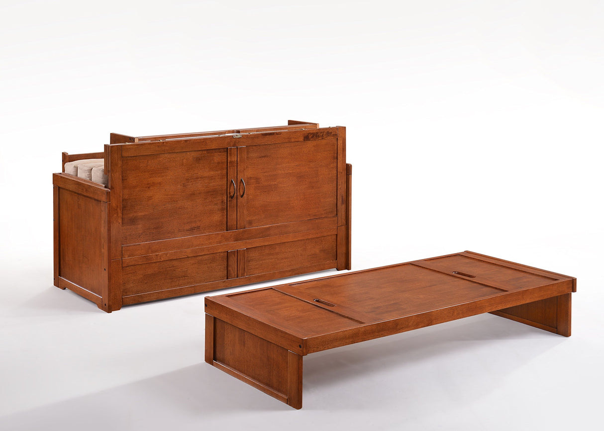 NIGHT & DAY Furniture Murphy Cube Cabinet Bed (Cherry) Night & Day Furniture