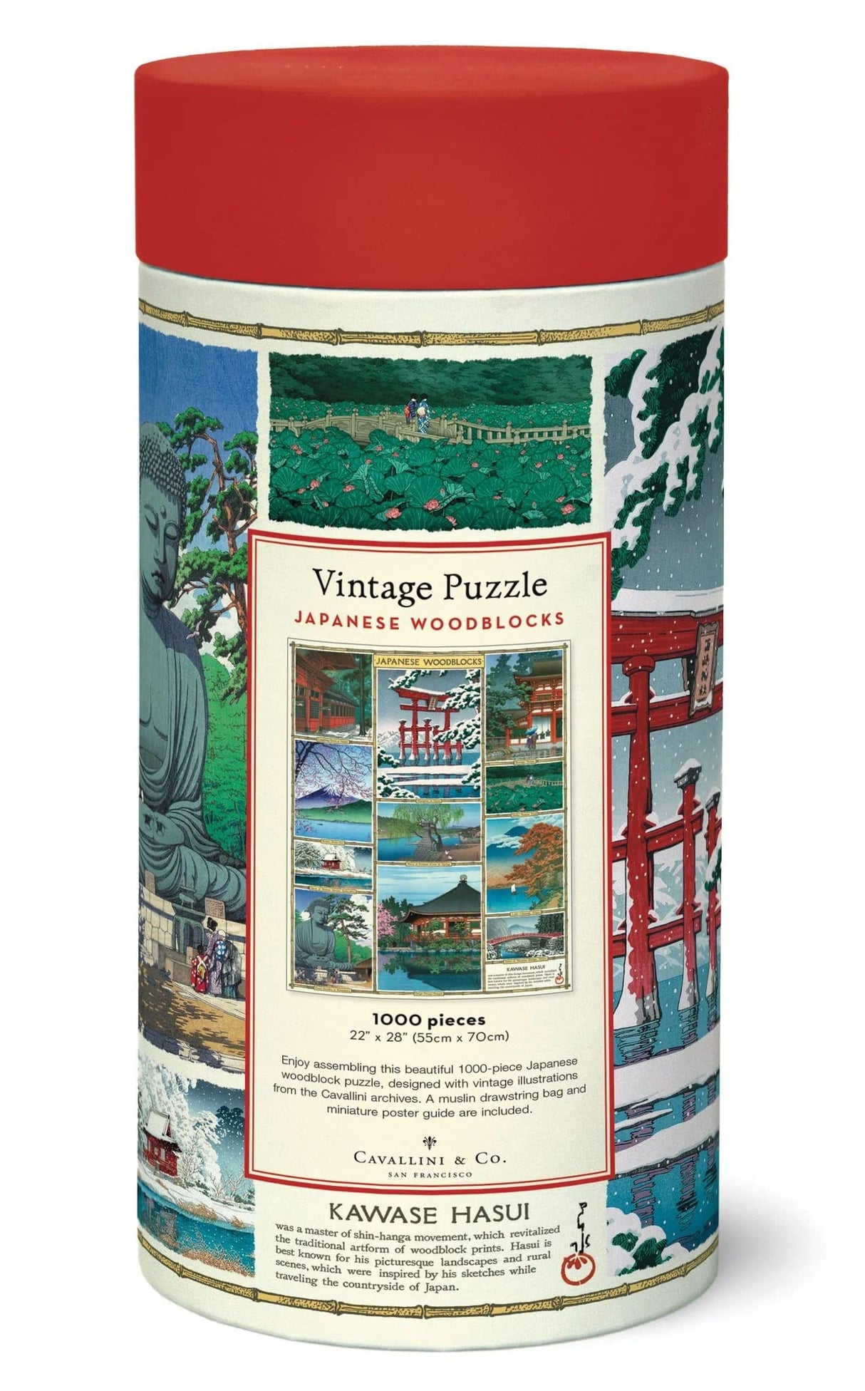 Cavallini 1000 Piece Jigsaw Puzzle, Japanese Woodblocks (PZL/JW) Cavallini