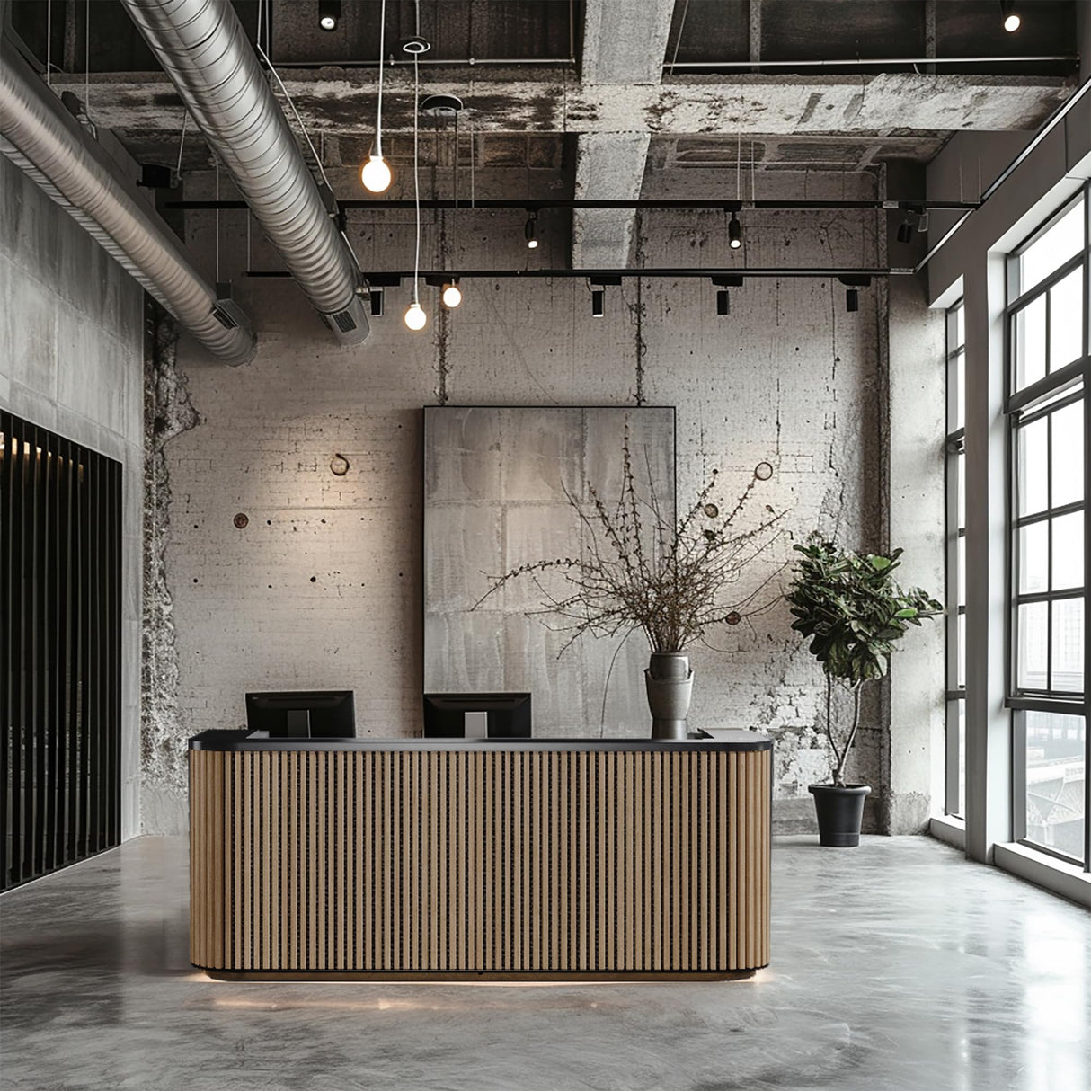 ONNAHOMEStlyle 70.87in Yellow Curved Reception Desk with Lock Drawer File Cabinet,Mid Century Front Desk Reception Room Table with LED Lights, Retail Counter for Checkout, Lobby, Beauty Salon ONNAHOMEStlyle